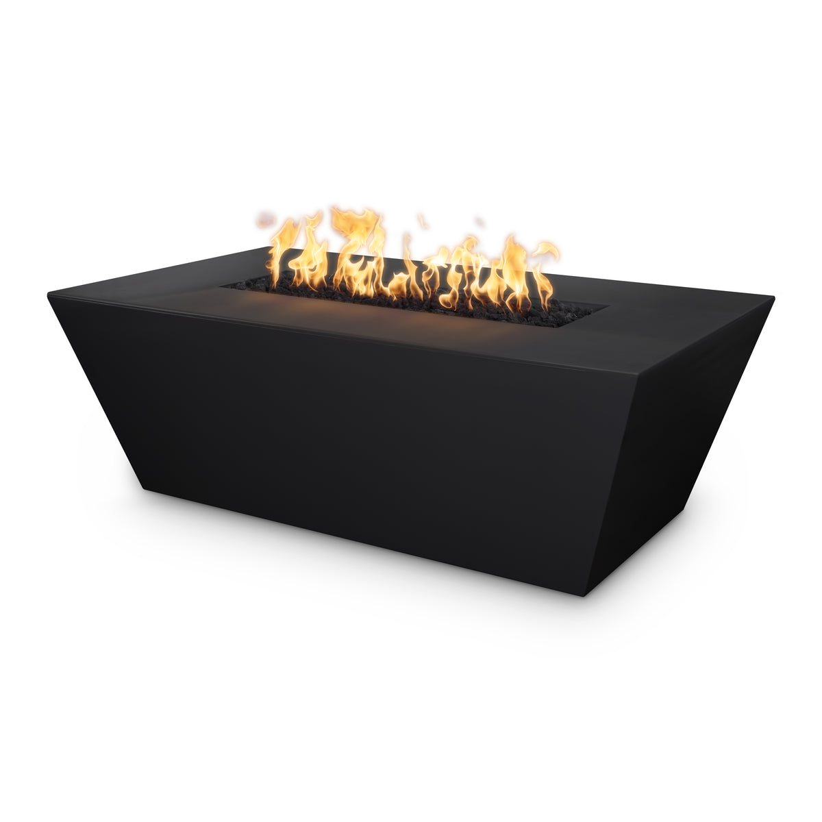 60" Rectangular Angelus Fire Pit - GFRC Concrete - Black - Spark Ignition with Flame Sense - Natural GasOPT-AGLGF60FSEN-BLK-NGOPT-AGLGF60FSEN-BLK-NG