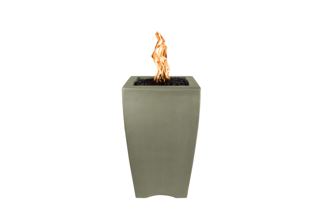20" Square Baston Fire Pillar - GFRC Concrete - Ash - Match Lit - Liquid PropaneOPT-BSTON20-ASH-LPOPT-BSTON20-ASH-LP