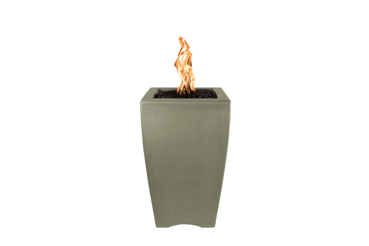 20" Square Baston Fire Pillar - GFRC Concrete - Ash - Match Lit - Liquid PropaneOPT-BSTON20-ASH-LPOPT-BSTON20-ASH-LP