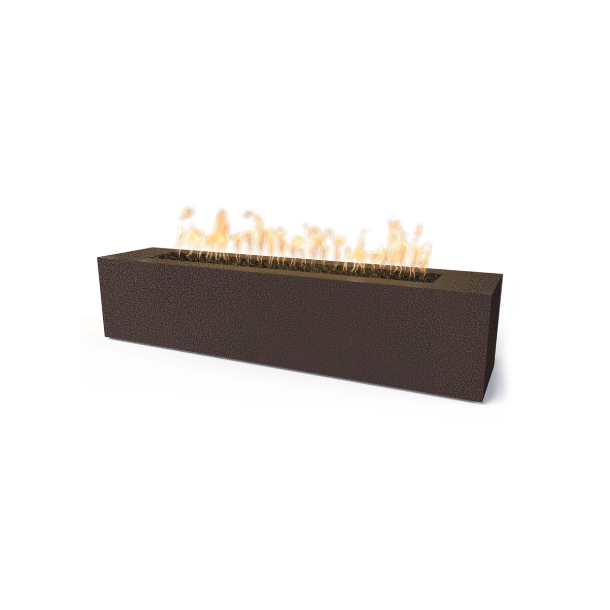 72" Rectangular Carmen Fire Pit - Powder Coated Metal - Copper Vein - Plug & Play Electronic Ignition - Liquid PropaneOPT-CRMPC7216EKIT-CPV-LP