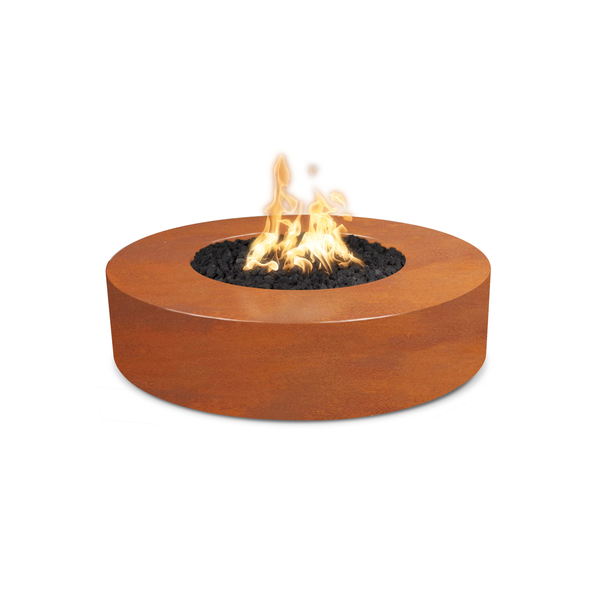 42" Round Florence Fire Pit - GFRC Concrete - Brown - Match Lit - Natural GasOPT-FL42-BRN-NG