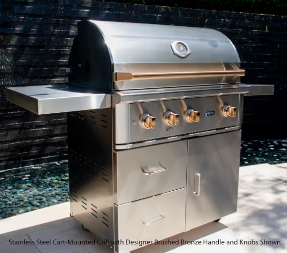 Wildfire Ranch Pro Black Stainless Steel Cart Mount Gas Grill - 36"