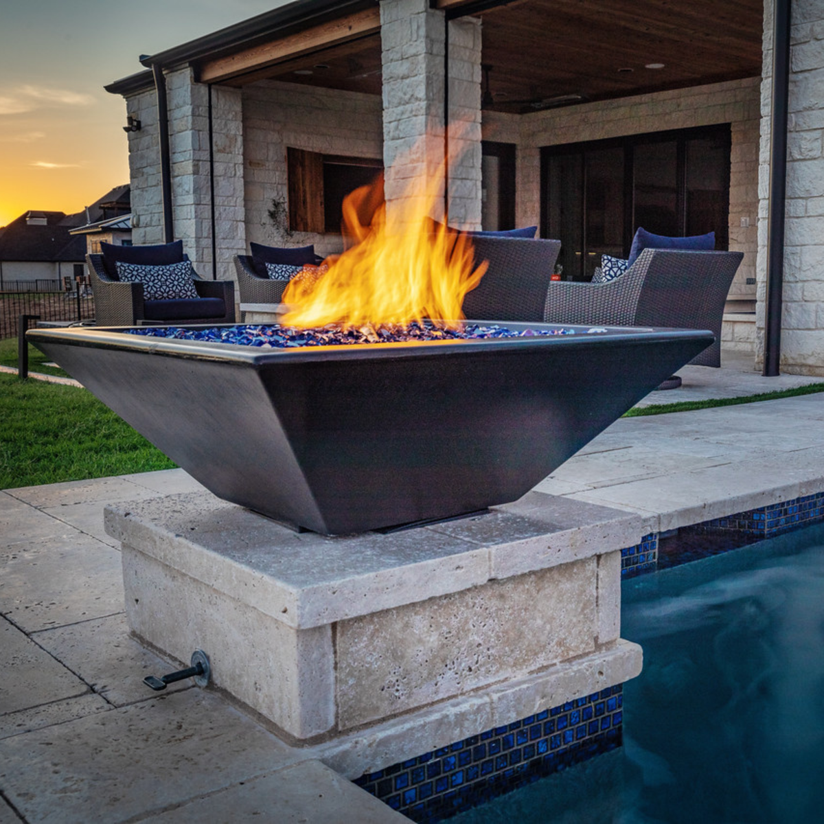 Square Maya Fire Bowl