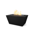 48" Rectangular Mesa Fire Pit - Powder Coated Metal - Black - Plug & Play Electronic Ignition - Natural GasOPT-PCTT4824EKIT-BLK-NG