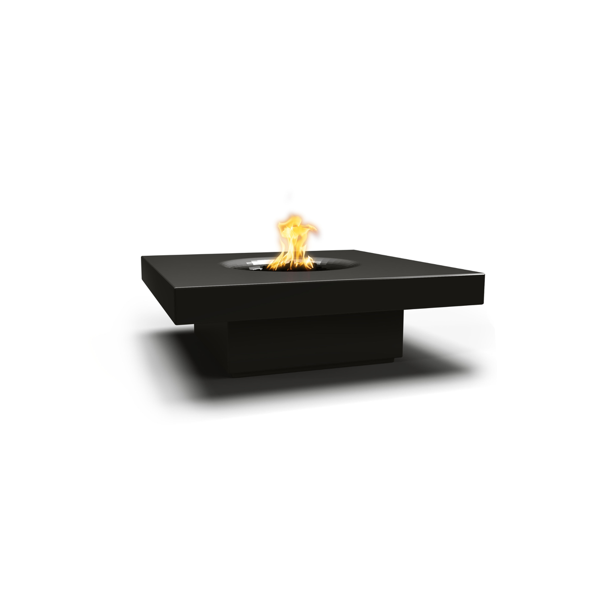 48" Square Balboa Fire Table - GFRC Concrete - Black - Match Lit - Natural GasOPT-BAL48-BLK-NGOPT-BAL48-BLK-NG