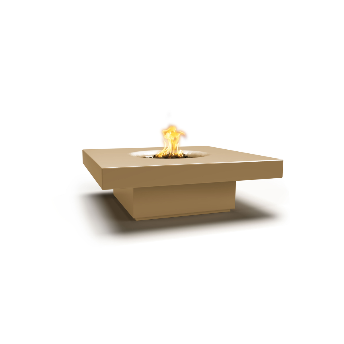 48" Square Balboa Fire Table - GFRC Concrete - Brown - Match Lit - Liquid PropaneOPT-BAL48-BRN-LPOPT-BAL48-BRN-LP