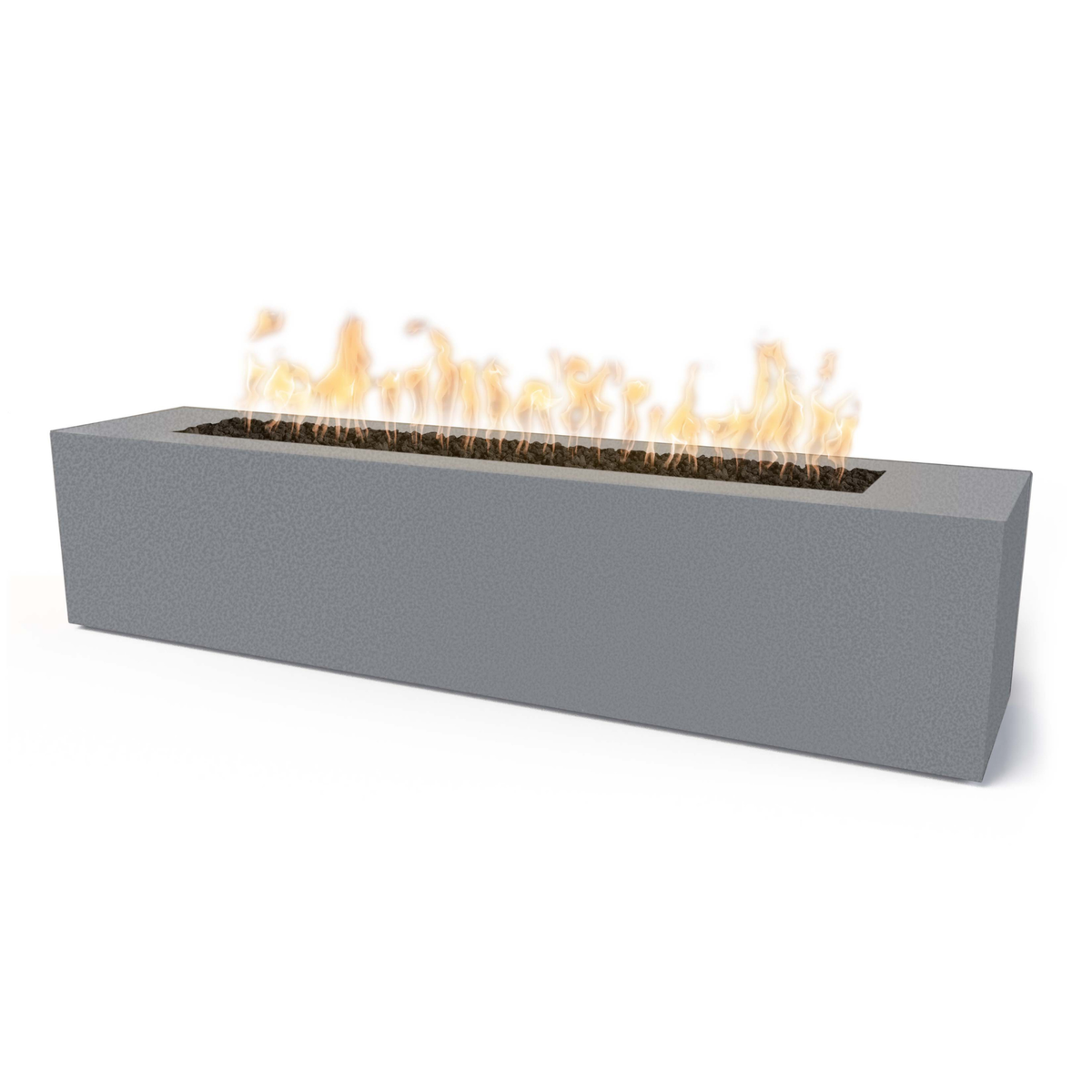 72" Rectangular Carmen Fire Pit - Powder Coated Metal - Silver Vein - Match Lit - Natural GasOPT-CRMPC7216-SLV-NG