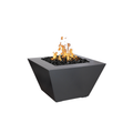 36" Square Redan Fire Pit - Powder Coated Metal - Silver Vein - Low Voltage Electronic Ignition - Liquid PropaneOPT-SQPC36E12V-SLV-LP